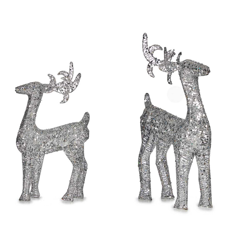 CHRISTMAS DECORATIVE SILVER REINDEER 60CM 