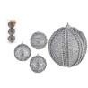 SET 3 CHRISTMAS BALLS 8CM SILVER RELIEF
