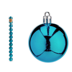 SET 12 BOLAS NAVIDAD 5CM AZULES
