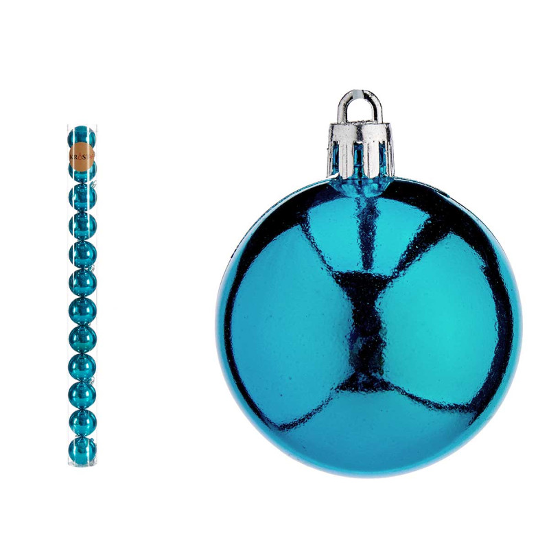 SET 12 BOLAS NAVIDAD 5CM AZULES