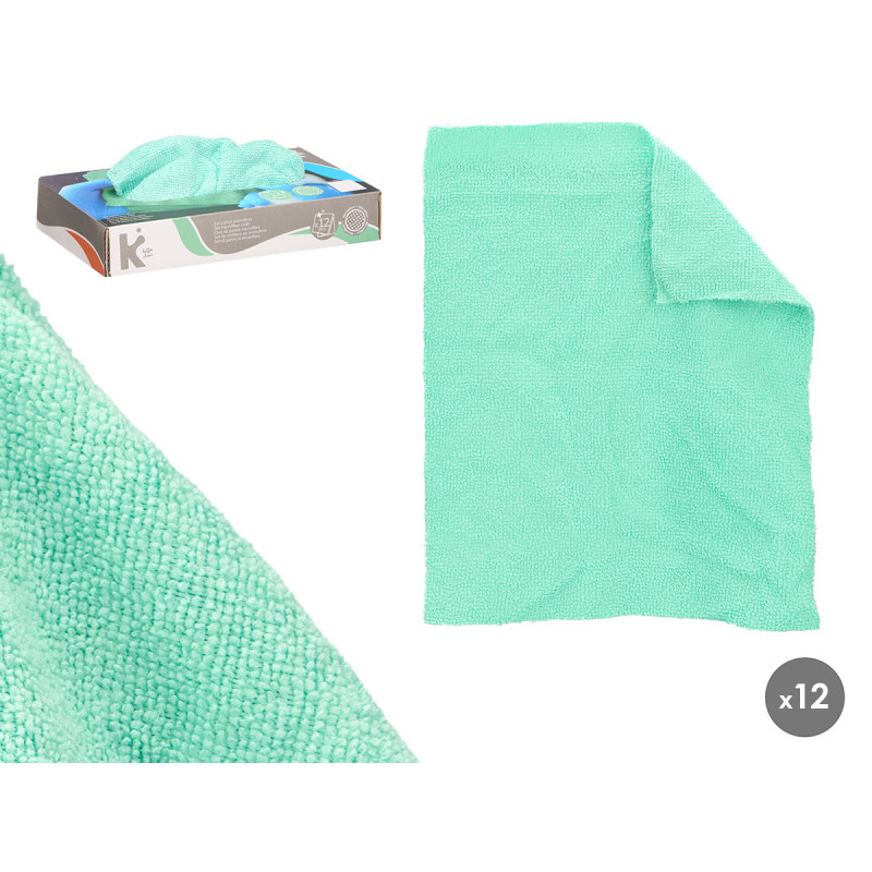 SET 12 PAÑOS MICROFIBRA MENTA 30X23CM