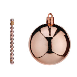 SET 12 BOLAS NAVIDAD 5CM COBRE