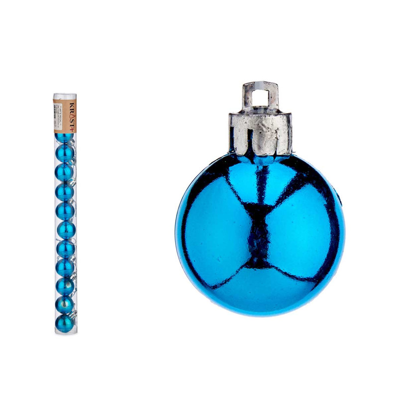 SET 12 BOLAS NAVIDAD 3CM AZULES