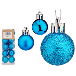 SET 20 BOLAS NAVIDAD 3CM AZULES