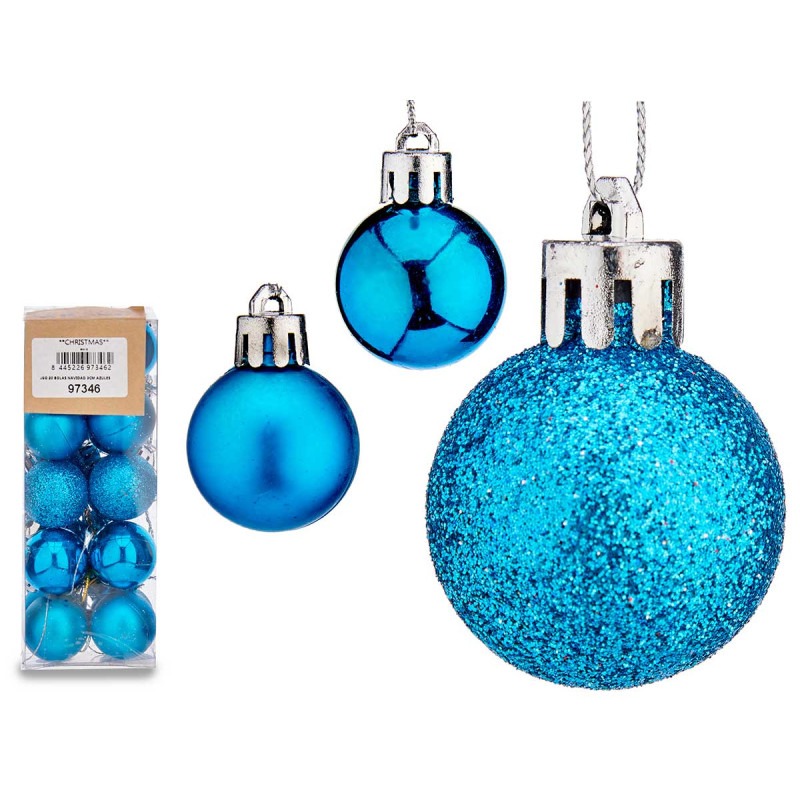 CONJ 20 BOLAS NATAL 3CM AZUIS