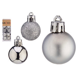 SET 20 BOLAS NAVIDAD 3CM PLATEADAS SURT