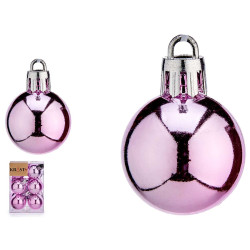 SET 16 BOLAS NAVIDAD 3CM ROSAS