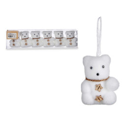 SET 6 OSOS BLANCO BOTONES BEIG NAVIDAD