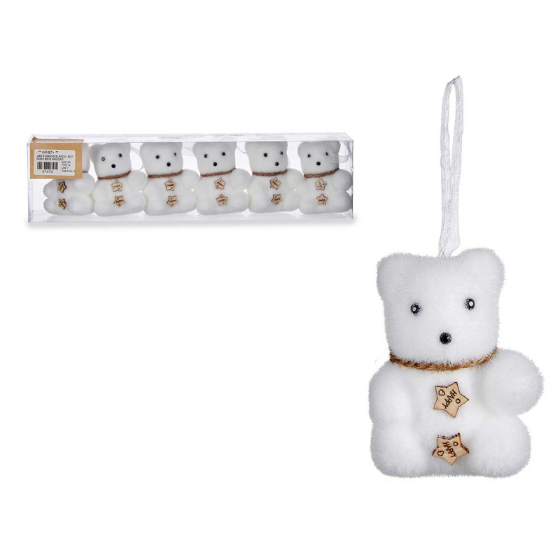 SET 6 OURS BLANC BOTONES BEIGE NOEL