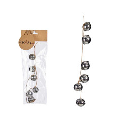 STRISCIA CAMPANELLO ARGENTO BRILLANTE NATALE 3CM