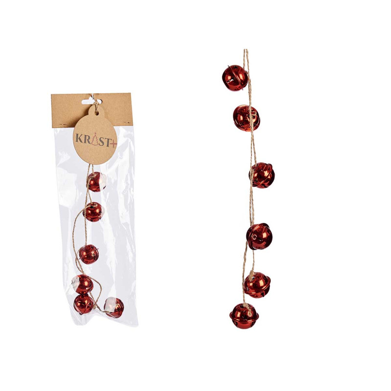 RUBAN GRELOT ROUGE BRILLANT NOEL 3CM