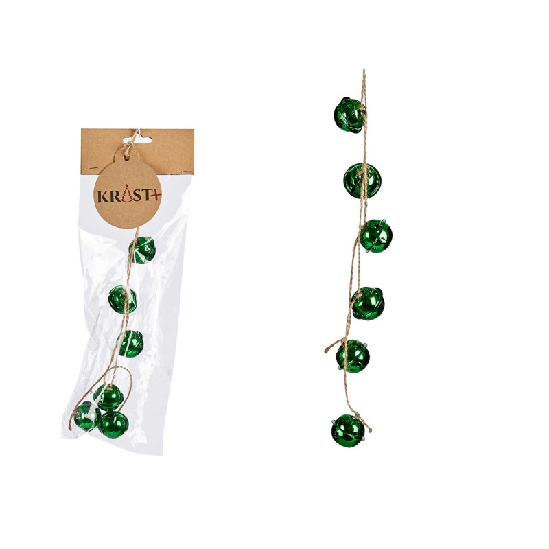 RUBAN GRELOT VERT BRILLANT NOEL 3CM
