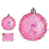 SET 6 BOLAS NAVIDAD ROSA 6CM