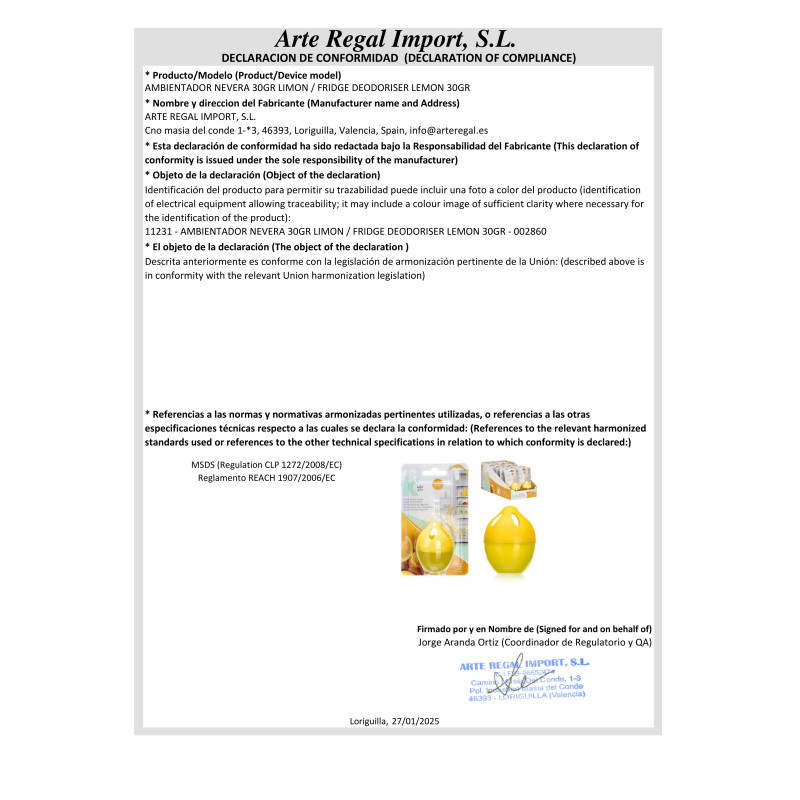 DEODORANTE PER FRIGORIFERO 30GR LIMONE