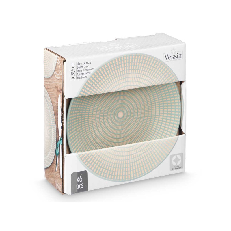 PIATTO DOLCE 20,5 CM INCISO VERDE