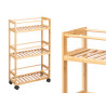 BAMBOO SHELF WITH WHEELS 3 SHELVES