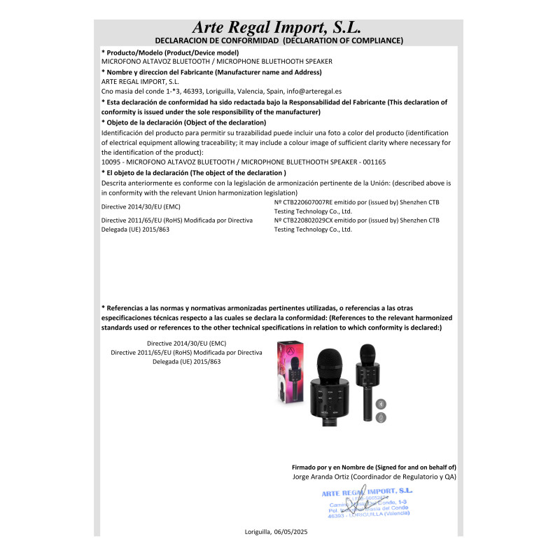 MICROFONO ALTOPARLANE BLUETOOTH