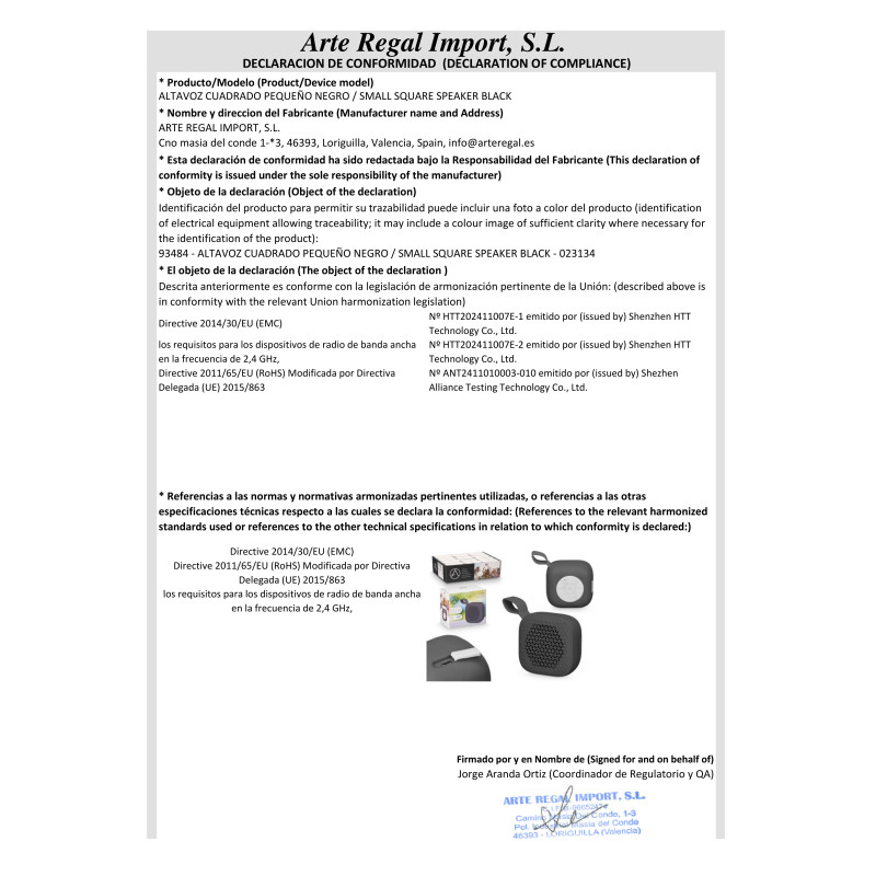 ALTOPARLATE QUADRATO PICCOLO NERO 
