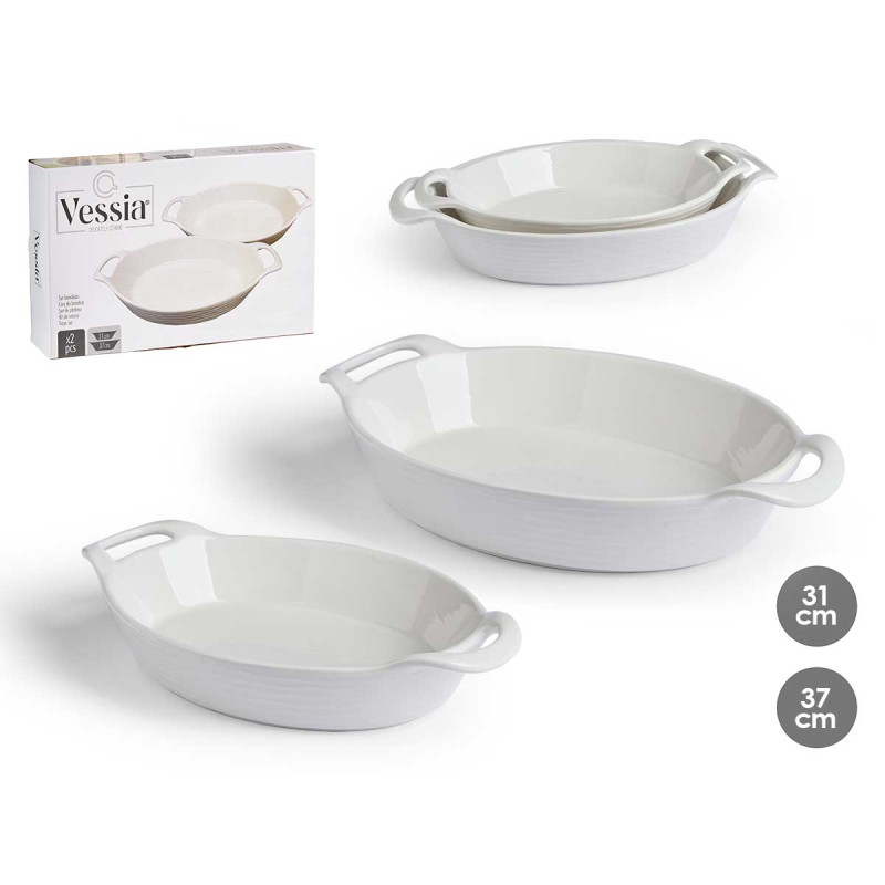 SET SET 2 BAKING PLATES OPEN HANDLES