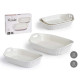 SET 2 RECTANGULAR BAKING PLATE OPEN HANDLE