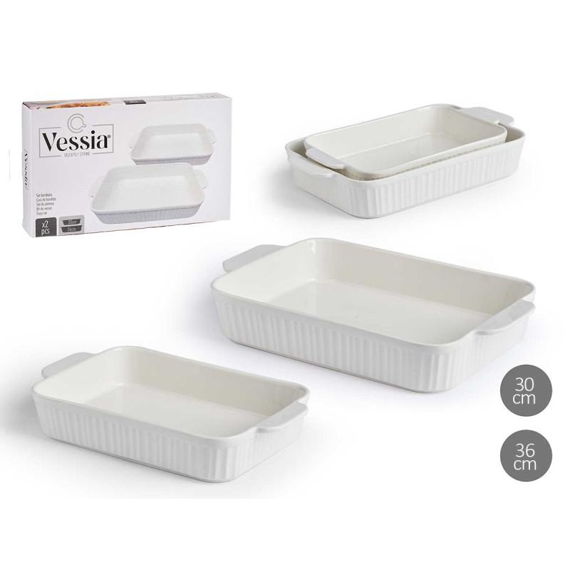 SET RECTANGULAR BAKING PLATE