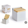 SQUARE WHITE SALT SHAKER WITH LID