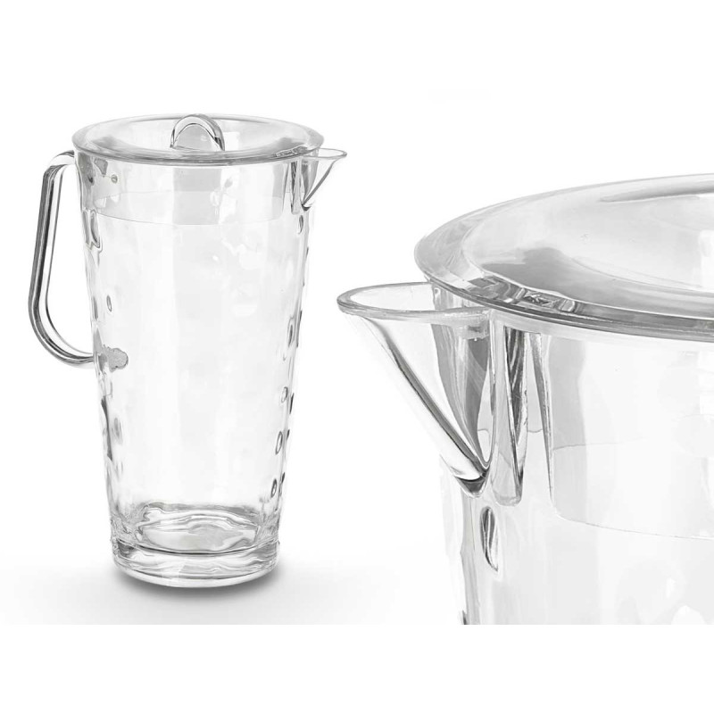PICHET AVEC COUVERCLE PLAST POINTS 2000ML TRANSP