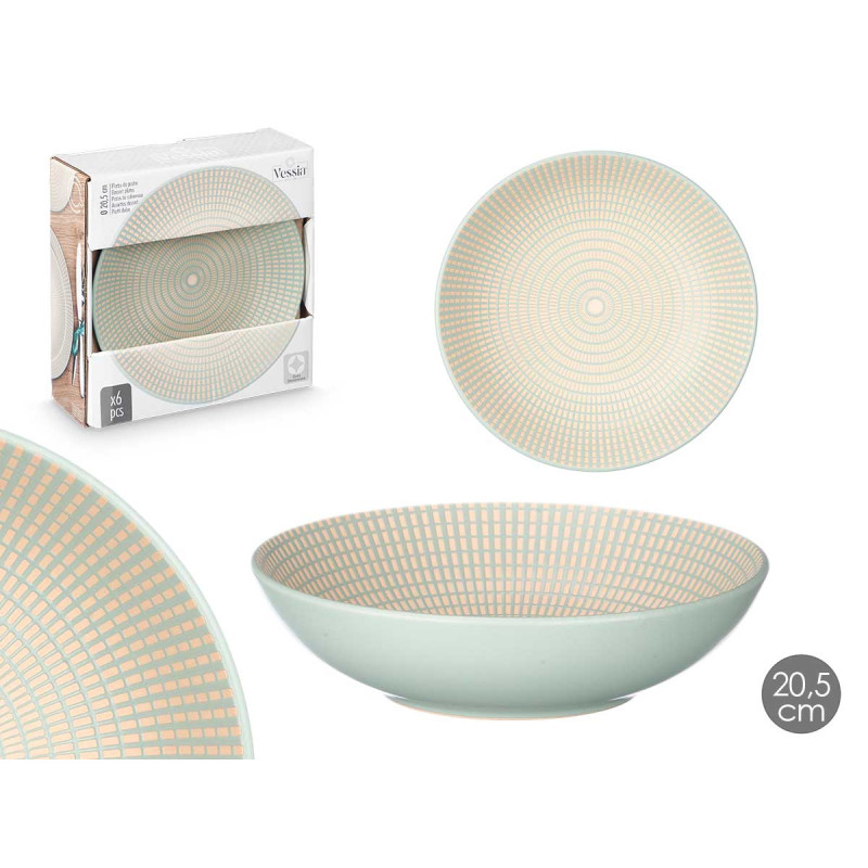 ASSIETTE CREUSE 20,5 CM GRAVÉE VERTE