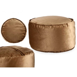 POUF ROND VELOURS 60X35CM MARRON