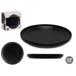 STONEWARE DESSERT PLATE BLACK 20CM