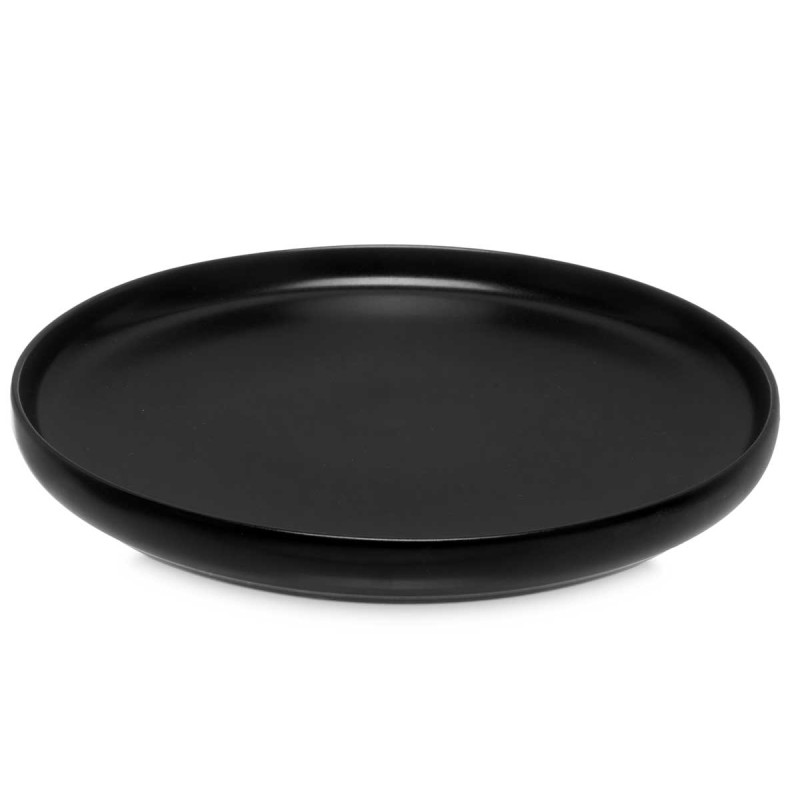 STONEWARE DESSERT PLATE BLACK 20CM
