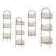 ETAGERE METALIQUE OVALE 3 ETAGES CHAMPAGNE