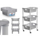 GREY 3 FLOORS PLASTIC TROLLEY