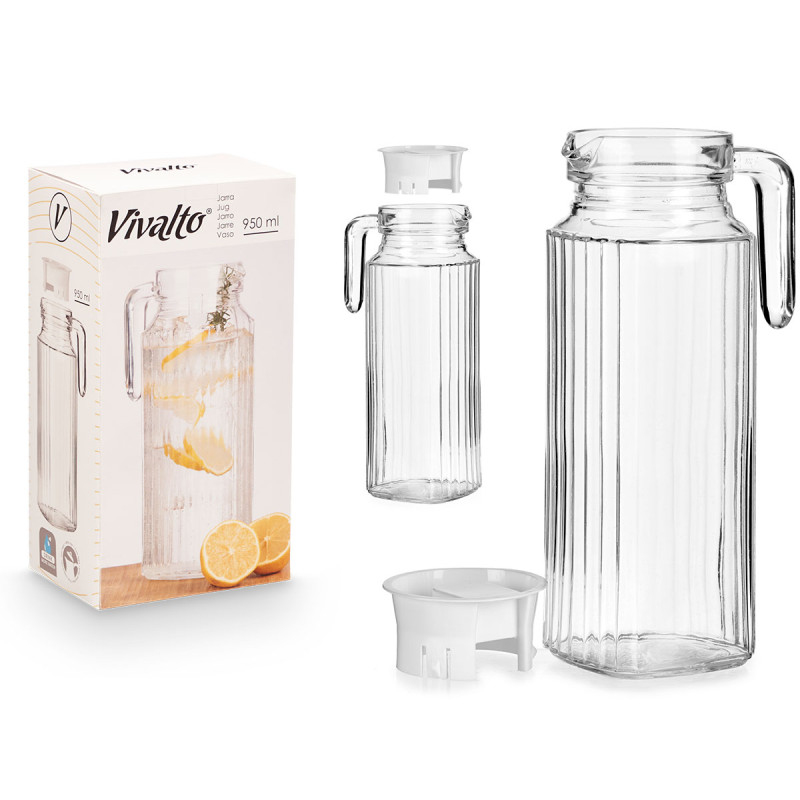 PITCHER WITH WHITE LID COLOUR BOX 950ML