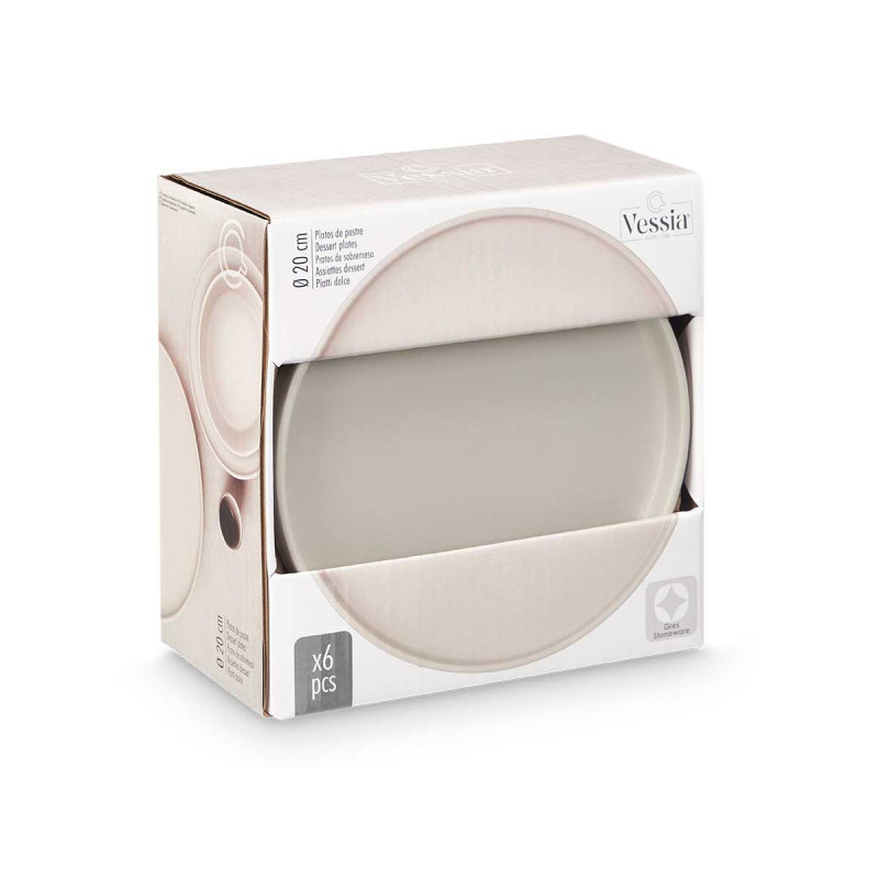 PIATTO DOLCE 20 CM LISCIO GRIGIO 