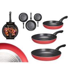 SET 3 SARTENES ALUMINIO ROJO 