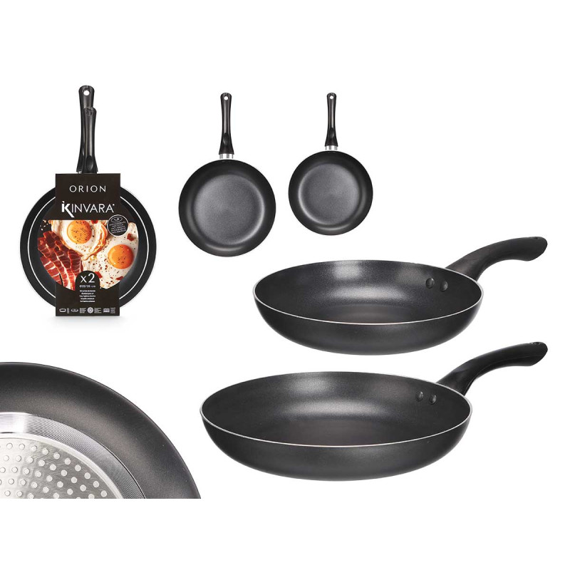 SET 2 PADELLE ALLUMINIO NERO 
