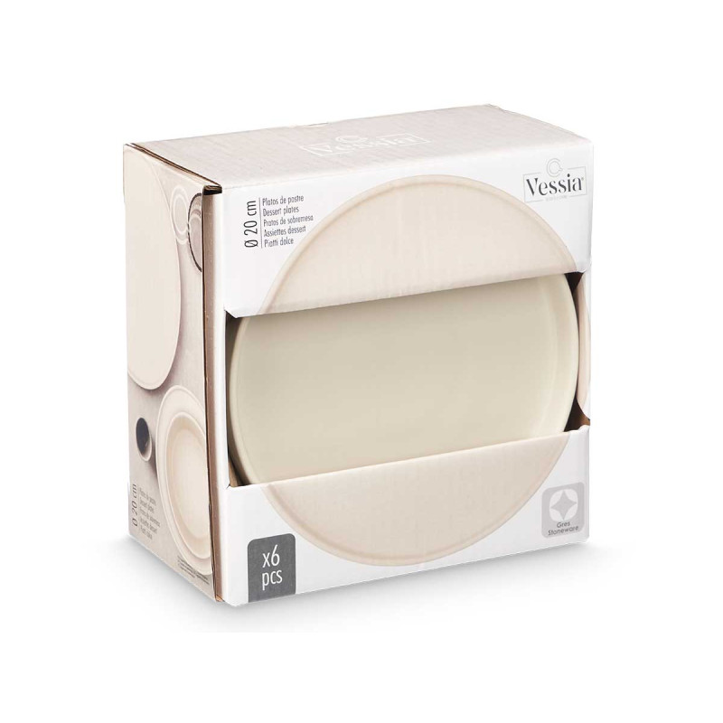 ASSIETTE À DESSERT 20 CM LISSE BEIGE