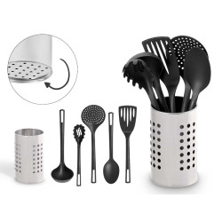 SET 5 UTENSILI SUPPORTO ACCIAIO