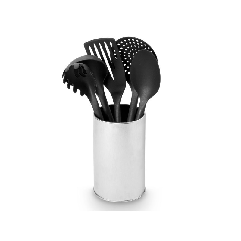 SET 5 UTENSILI SUPPORTO ACCIAIO