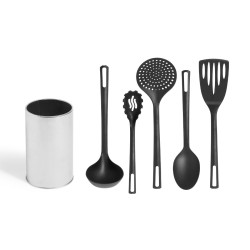 SET 5 UTENSILI SUPPORTO ACCIAIO