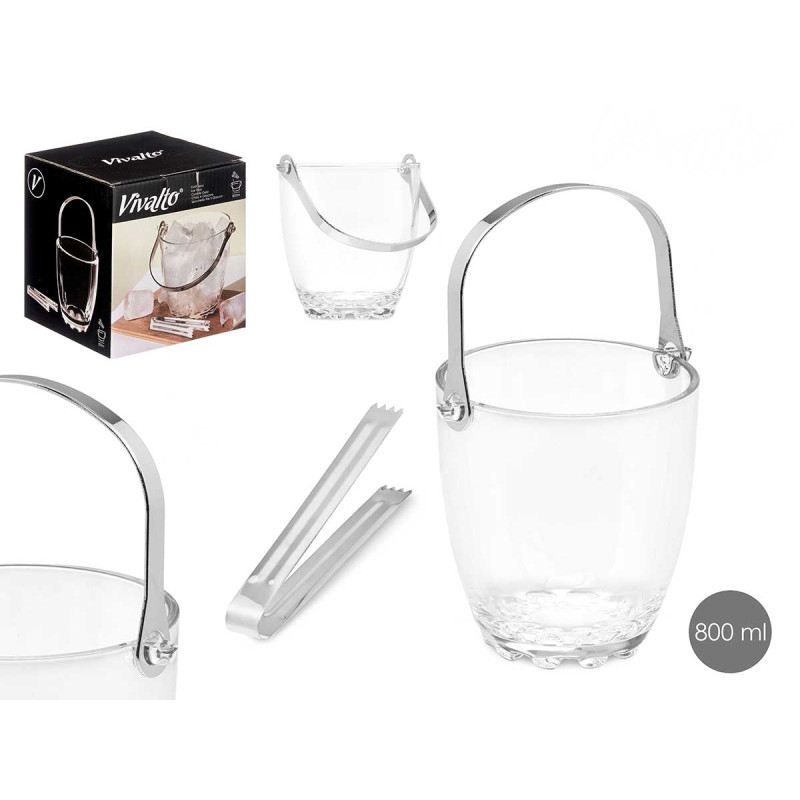 BALDE PARA GELO 800ML COM ASA METAL