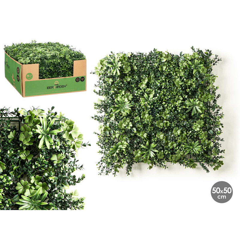 JARDIN VERTICAL FEUILLE FLEUR 50X50CM
