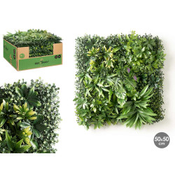 JARDIN VERTICAL HOJA MORADA AMARILLA 50X50CM