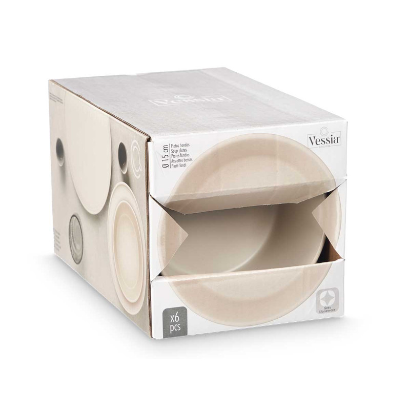 ASSIETTE CREUSE 15 CM LISSE BEIGE