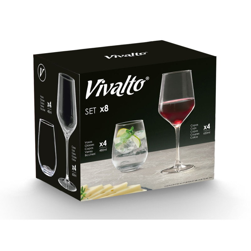 SET 8 PZ BICCHIERE 480ML CALICE 620ML