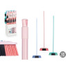 WOODEN STICK BROOM 120CM ASSORT 3 COLOURS