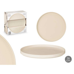 PLATO LLANO 26 CM LISO BEIGE