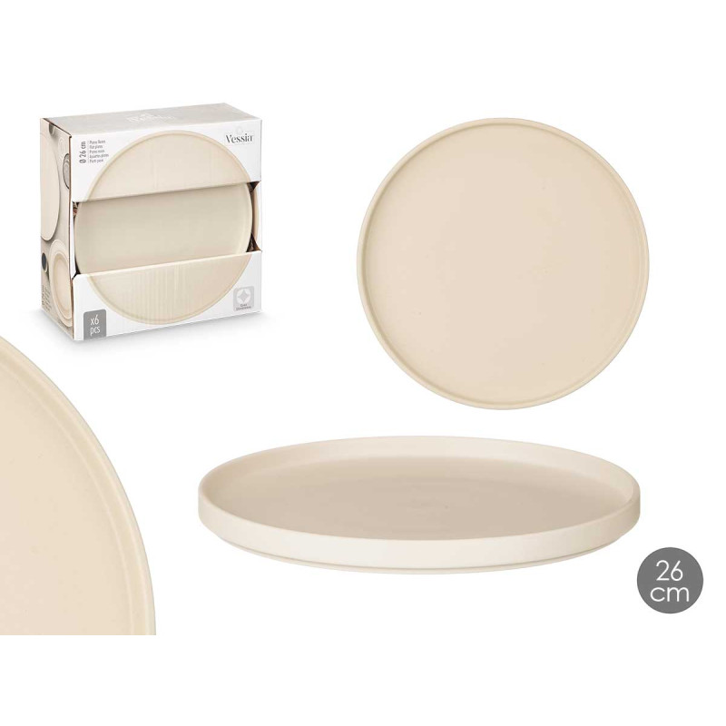 PIATTO PIANO 26CM LISCIO BEIGE 