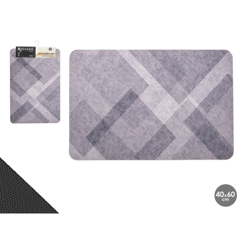 TAPIS DE CUISINE LOSANGES GRIS 40X60CM